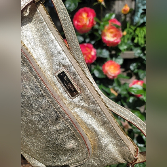 Kate Spade La Casita Sammie Metallic Gold Two Way Crossbody - Picture 8 of 17
